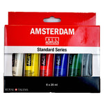 Royal Talens - Amsterdam Acrylic Paints -  Standard Series - 6 X 20ml Tubes, Assorted Colours