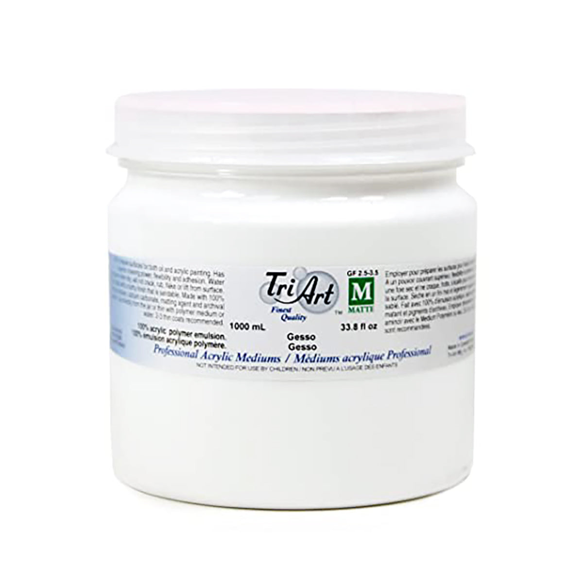 Tri-Art Acrylic White Gesso - White, 500 ml