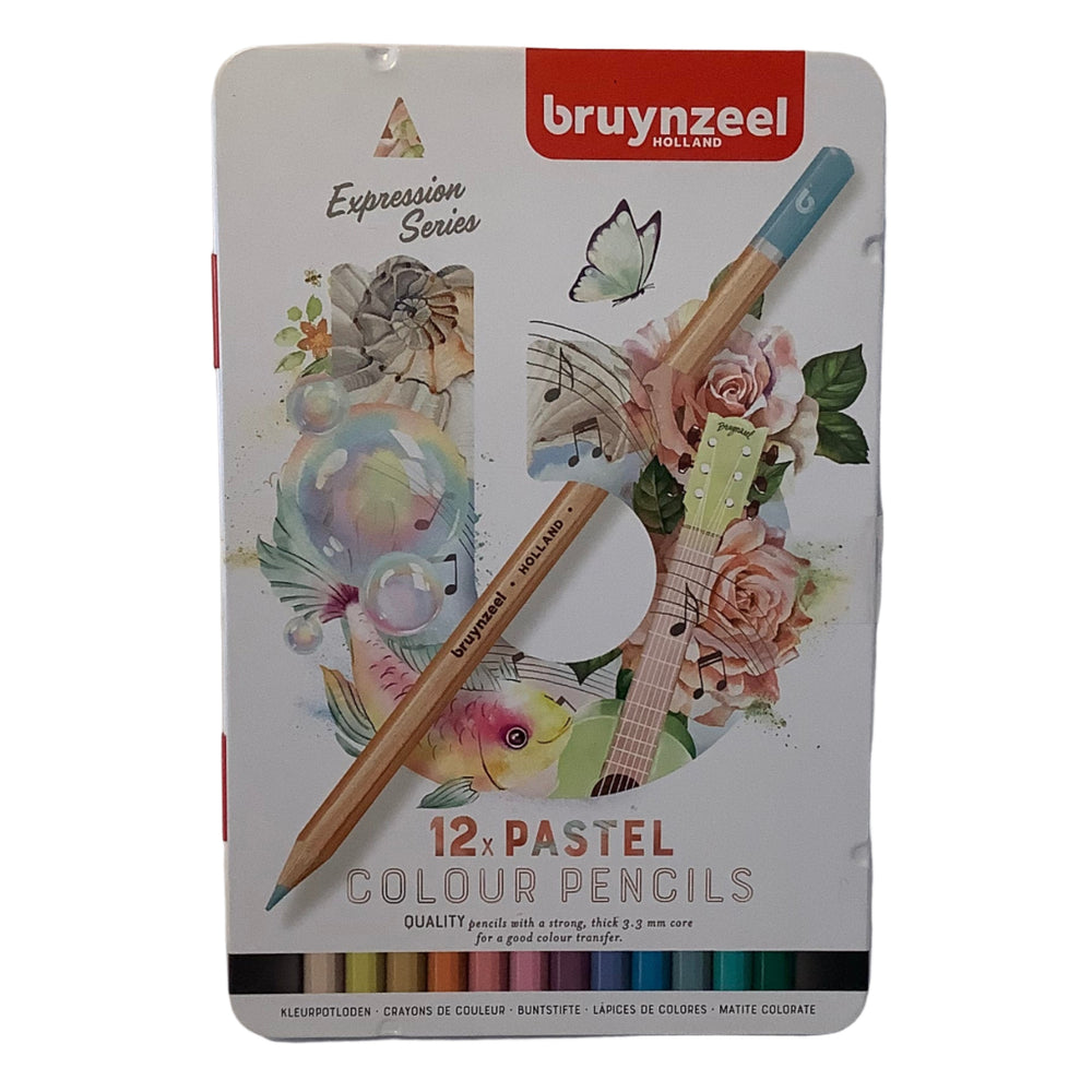 12 Pastel Colour Pencils - Bruynzeel Holland