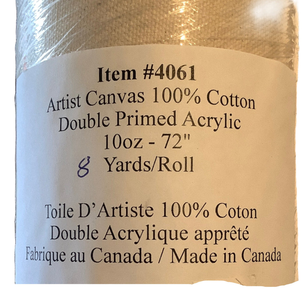 Artist Canvas Rolled, 10 oz Double Primed Acrylic, 72" x 8 yds
