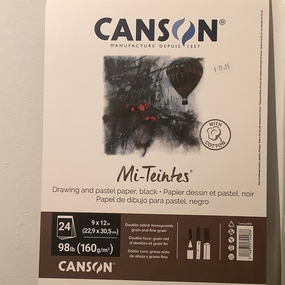 Canson Mi-Teintes Pastel Paper Pad  - 9"x12" black