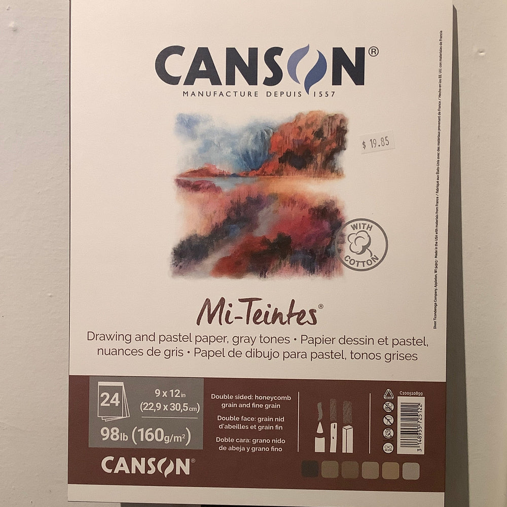 Canson Mi-Teintes Pastel Paper Pad  - 9"x12" gray tones