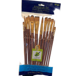 Color Factory Artist Brush Set - Antique Wood Handle - set of 12
