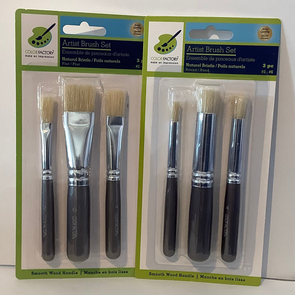 Color Factory Artist Natural Bristle 3 Brush Set