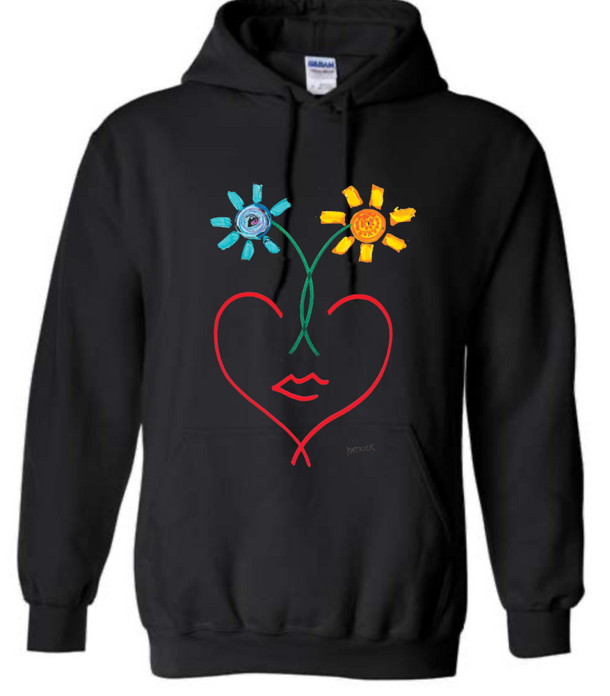 Art Factory Flower Heart Face Sweatshirt