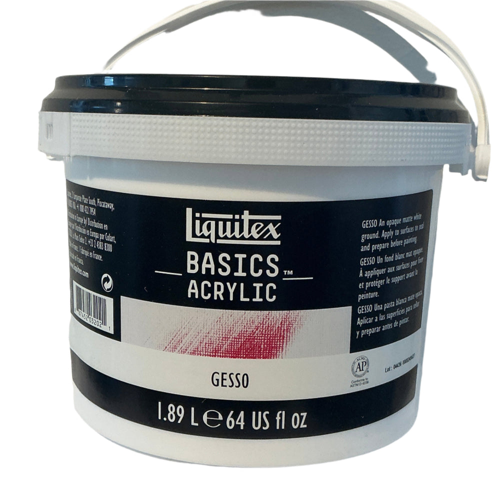 Liquitex Basic Acrylic Gesso - 1.89 Litre, 64 fl oz painting art supplies