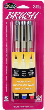 Sakura Pigma Professional Brush Set of 3 Assorted Colours