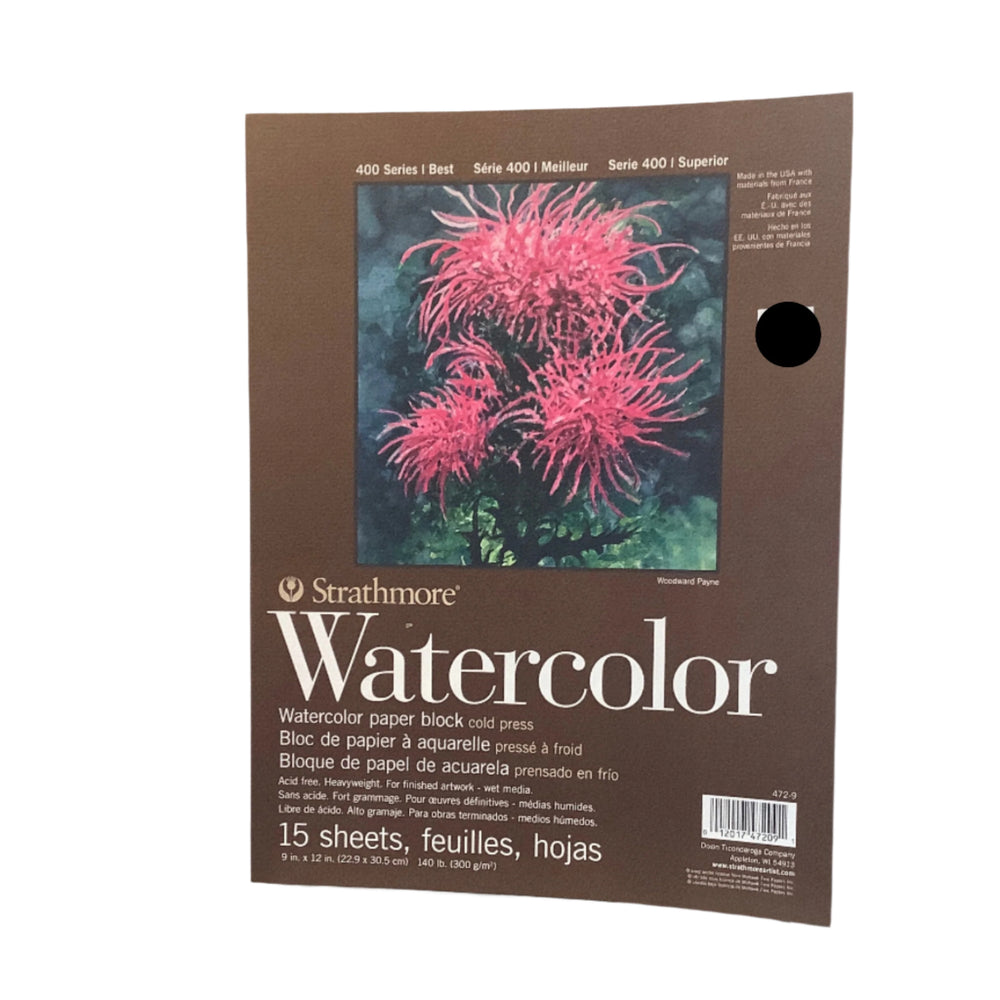Strathmore Watercolor Paper Block 9 x 12 inches cold pressed 
