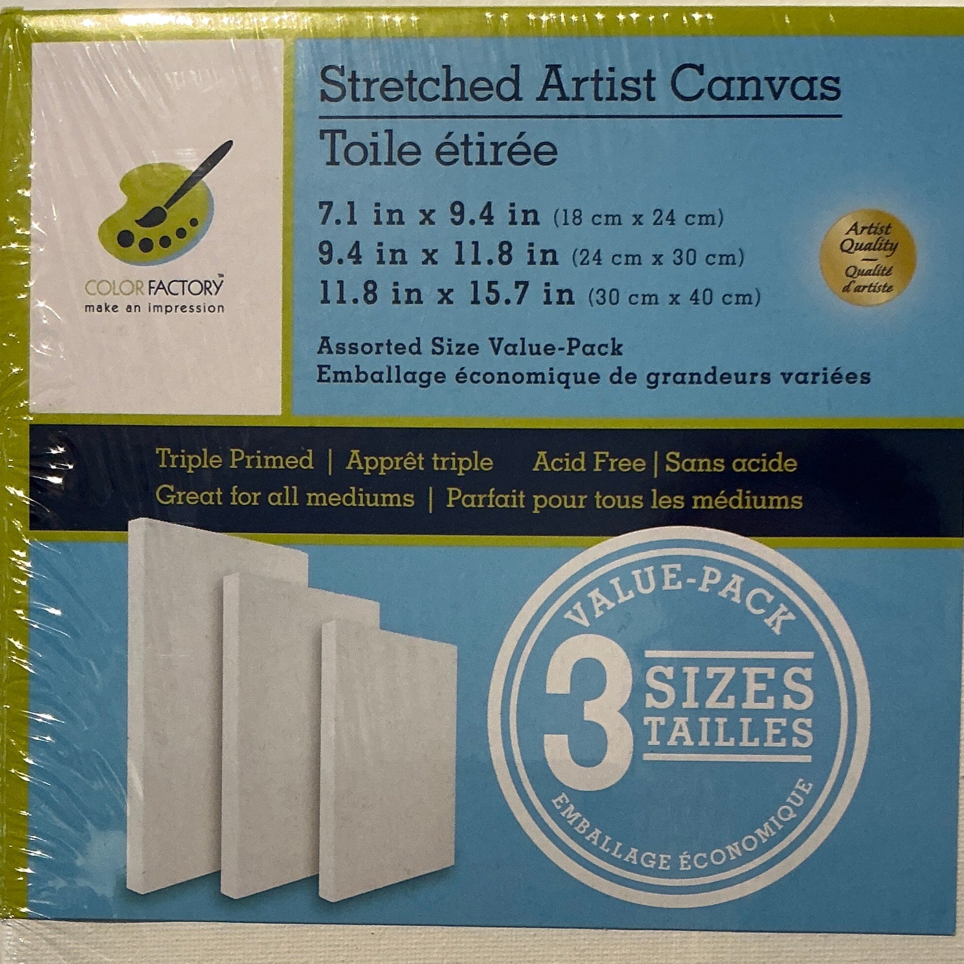 Stretched Artist Canvas (Value Pack - 3) – Live Love Art Factory