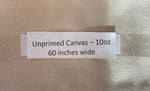 Unprimed Artist Canvas 10 oz, 60 inches wide: &nbsp;1, 2, and 3 meters per cut canvas.