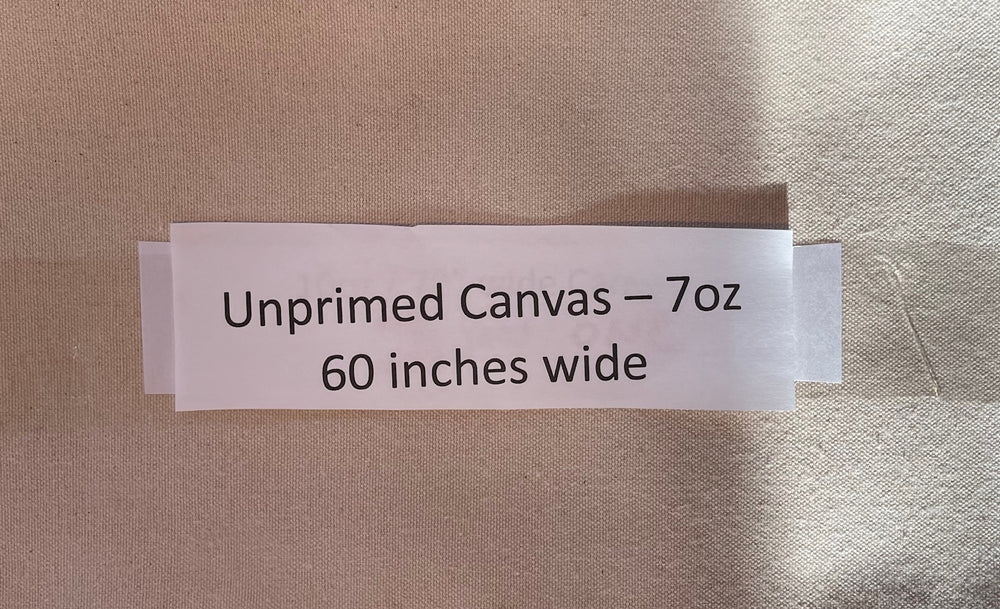 Unprimed Artist Canvas 7 oz, 60 inches wide: 1, 2, and 3 meters per cut canvas.