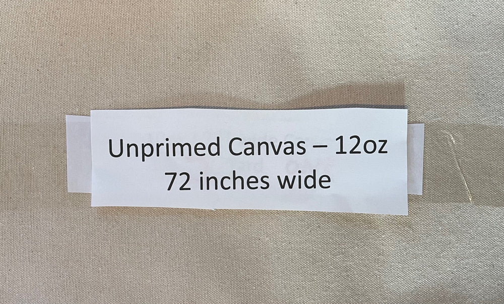 Unprimed Artist Canvas. 12 oz, 72 inches wide:  1, 2, and 3 yards per cut.