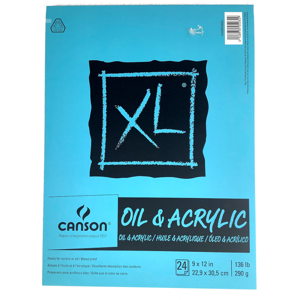 Canson XL oil acrylic Pad paper bleed proof 9 x 12 inches