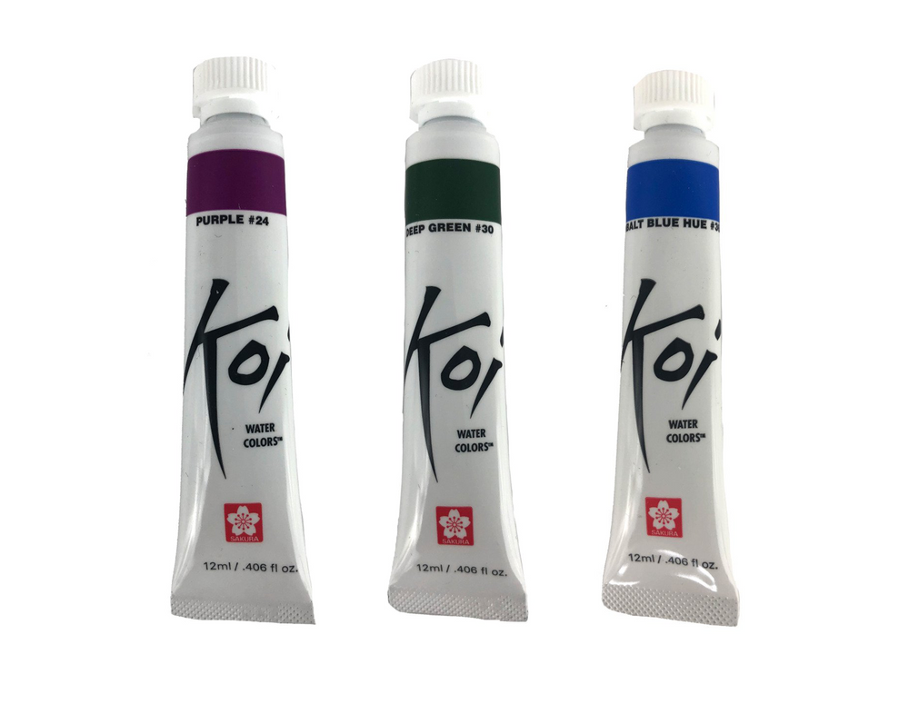 koi watercolour tubes of paint water colors