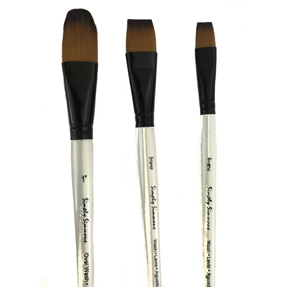 Daler Rowney Artist Mixed Media  Flat and Oval Wash Brushes