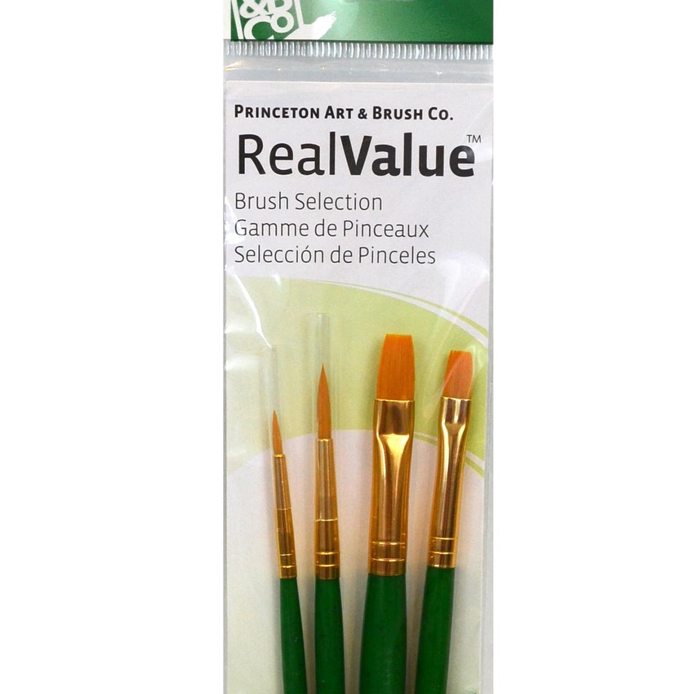 Princeton Real Value Brush Selection Synthetic Hair Golden Taklon 