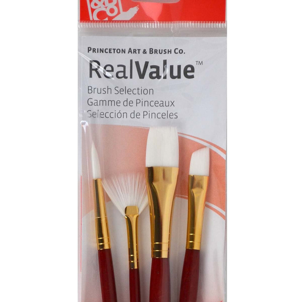 Princeton Real Value Brush Selection - Synthetic Hair - White Taklon - Live Love Art Factory