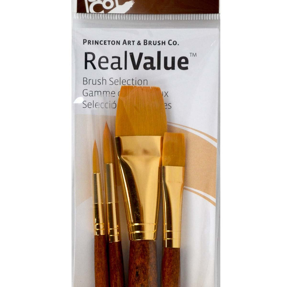 Princeton Real Value Artist Brush Selection Synthetic Hair Golden Talon 